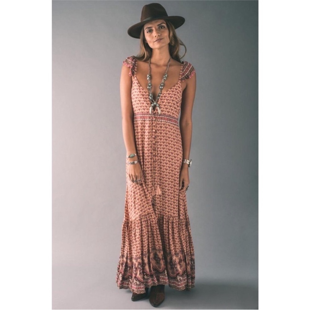 Spell & the Gypsy Collective Sunset Road Maxi Frill Dress Vintage XS - Picture 4 of 8
